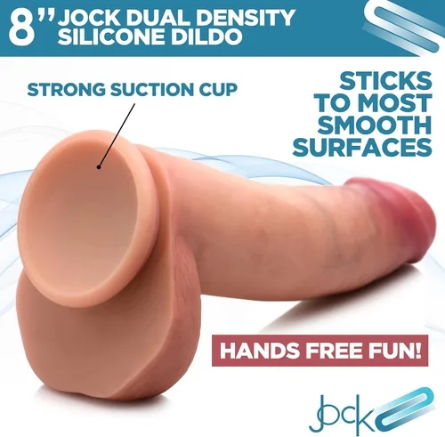Miniatura 4 de CURVE TOYS Jock - Consolador de silicona de doble densidad de 8 pulgadas con bolas para hombres, mujeres y parejas. Consolador de silicona de alta