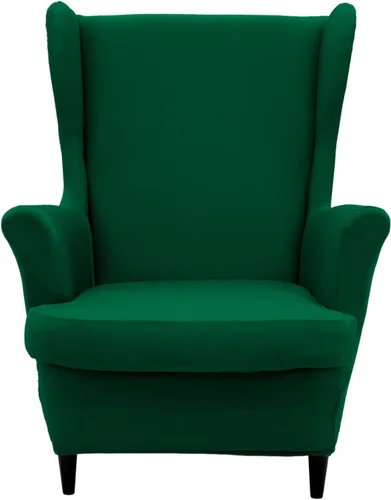 Miniatura 13 de Wingback - Funda elástica para silla, 2 piezas, con respaldo de ala, funda protectora de muebles impresa, suave con parte inferior elástica