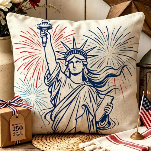 Miniatura 10 de ArogGeld Patriotic Pillow Covers 16x16 Inch 4th of July Dog Decorations America Flag Striped Star Throw Pillow Covers Personalized Funny 250th