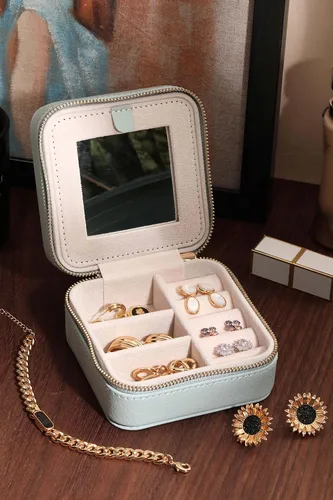 Miniatura 2 de S.Leaf Organizador de joyas de viaje para mujer, caja de viaje pequeña, caja de viaje portátil, estuche de joyería de viaje, organizador de joyas