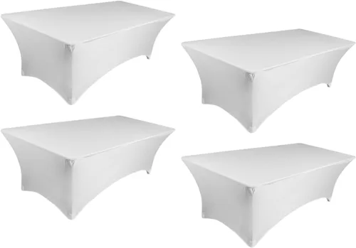 Miniatura 6 de TEKTRUM Mantel elástico rectangular de 8 pies de largo, para jacuzzi, para feria comercial, tela de alta calidad (negro)