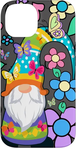 Miniatura 4 de Floral Daisy Flower Pattern with Butterflies Funny Gnome Case for iPhone 17