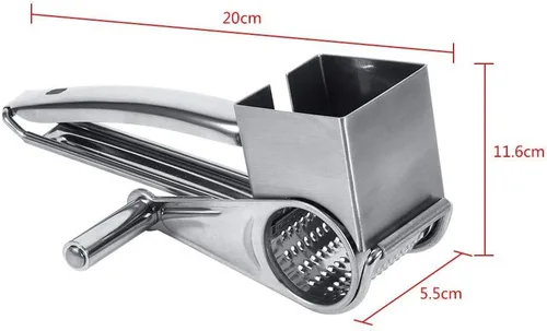 Miniatura 4 de Rallador de queso de acero inoxidable, manivela de mano, cortador de cocina multifuncional y herramienta de trituración, tambores ralladores