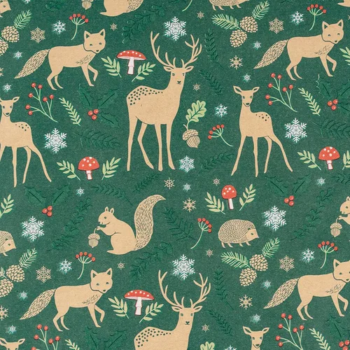 Miniatura 7 de RUSPEPA - Papel de envolver de Navidad, rollo jumbo de papel kraft - diseño de animales navideños para envolver regalos de fiestas - 30 pulgadas x