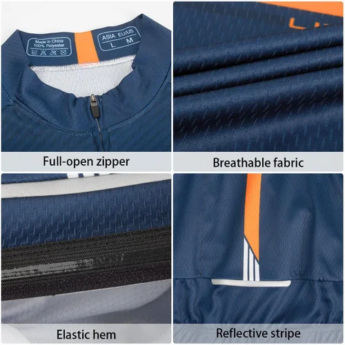 Miniatura 4 de ROTTO Camiseta de ciclismo para hombre, manga larga, serie Simple Line