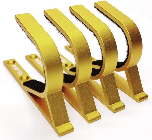 Miniatura 9 de Soporte de pared para armas, ganchos horizontales para rifles, escopetas y arcos, perchas de aluminio duraderas (1 par)