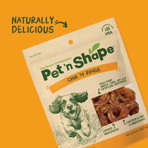 Miniatura 5 de Pet 'n Shape Chik 'n Rings - Golosinas de carne seca para perros, 8 onzas