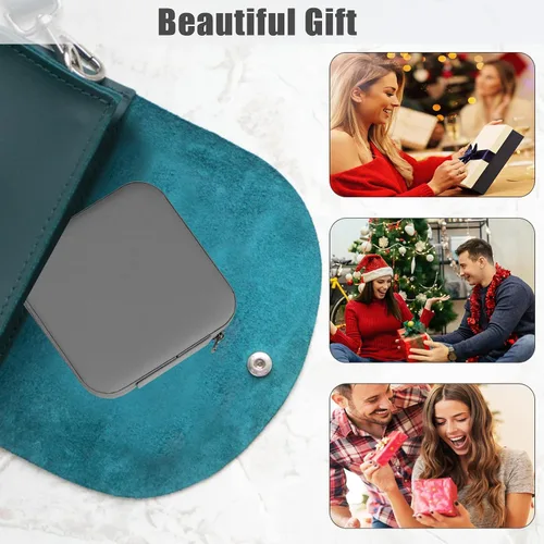 Miniatura 6 de Joyero de viaje con espejo, mini organizador portátil para anillos, aretes, collares, regalos para niñas y mujeres