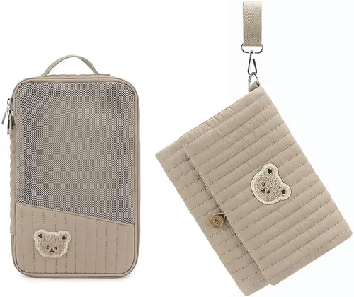 Miniatura 14 de Bolsa organizadora de pañales para bebé, impermeable, mini bolsa de pañales – 2 piezas/juego de bolsas colgantes plegables reutilizables, lavables