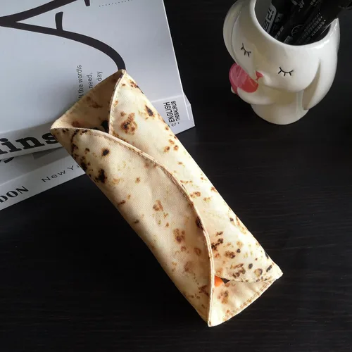 Miniatura 4 de WONIU 2 fundas enrollables divertidas de tortilla de burrito, creativas y lindas bolsas de suministros escolares para niños y estudiantes, regalos