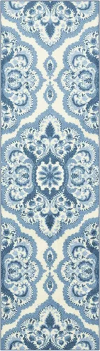 Miniatura 31 de Maples Rugs - Alfombra antideslizante Vivian, para pasillo o entrada, patrón de medallones [fabricada en Estados Unidos], 2 x 6 pies, color gris