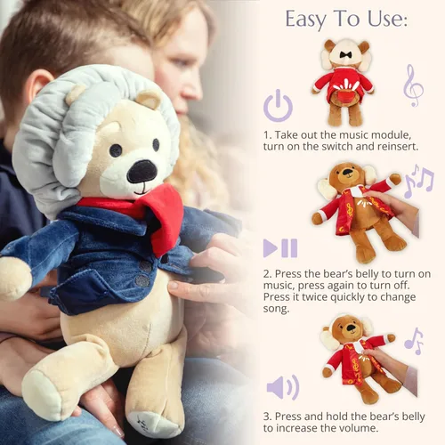 Miniatura 6 de Ludwig Van Beethoven - Oso virtuoso, música clásica para bebés, juguete educativo para bebés, niños y adultos