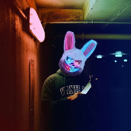 Miniatura 4 de Halloween Purification Mask, Easter Bear/Rabbit Mask Hacker Anonymous V/Costume Party Role Playing Easter Animal Toys Máscara de conejo