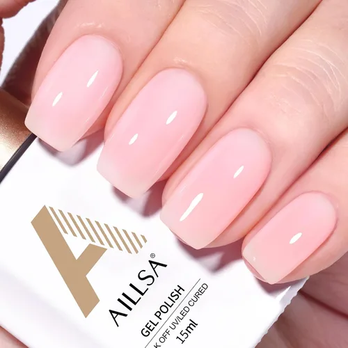 Miniatura 15 de AILLSA Esmalte de uñas de gel amarillo otoñal, esmalte de gel de hojas de otoño, esmalte de gel neutro translúcido nude de larga duración
