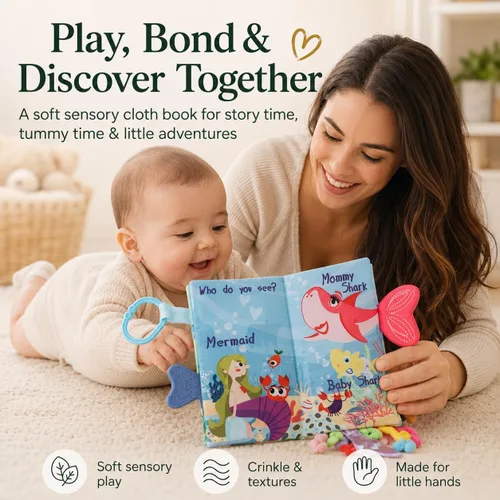 Miniatura 7 de Libros para bebés de 0 a 6 meses, libros arrugados para bebés, juguete sensorial táctil y sensación de 6 a 12 meses, juguetes de viaje suaves