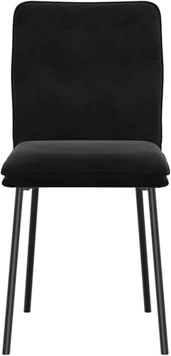 Miniatura 5 de Modern Velvet Dining Chairs Set of 4 Black Rectangular for Dining Room Kitchen Living Room Comfortable Sturdy Indoor Furniture Negro