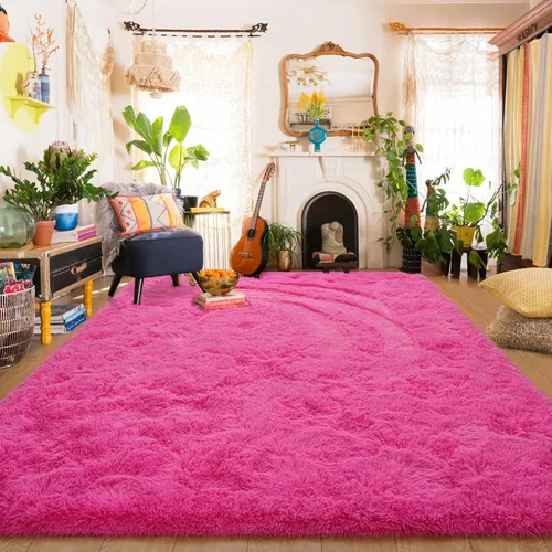Miniatura 16 de Amearea Alfombra de Área Peluda Esponjosa para Dormitorio de Niños Sala de Estar, Extra Suave y Difusa Alfombras Peludas, Antideslizante, Alfombra