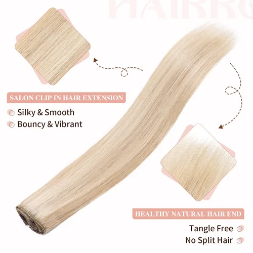Miniatura 7 de Extensiones de cabello con clip, cabello humano Remy, extensiones de cabello largo lacio de una pieza con 5 clips, con gancho para colgar