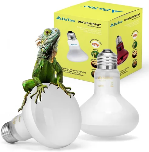 DaToo Lámpara de calor de reptiles de 100 W, anfibios, bombilla de luz UVA, bombillas de luz diurna para lagartos, tortugas dragón barbudas,