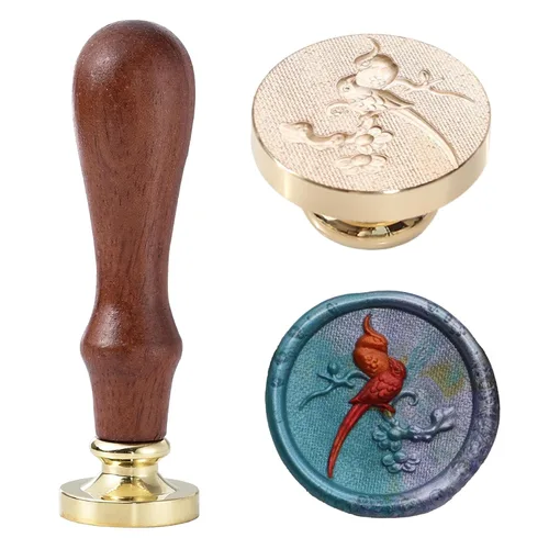 Miniatura 6 de Sello de cera – Sello de cera de sellado de semillas de loto, sello floral y vegetal, cabeza de sello de flor de loto ovalada para tarjetas, sobres