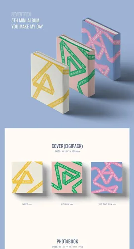 Miniatura 2 de SEVENTEEN You Make My Day 5th Mini Reissue Album CD+Photobook+Lyrics+Lenticular card+Photocard+Tracking Sealed SVT (FOLLOW Version)