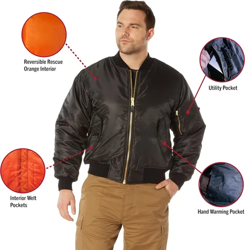 Miniatura 4 de Rothco MA-1 Flight Jacket Iconic Bomber Style Cold Weather Coat Windbreaker