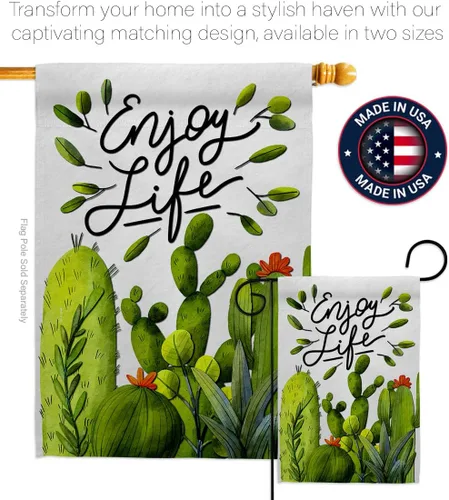 Miniatura 4 de Breeze Decor Cactus Life - Bandera de jardín – Regional Southwest Desert Country Succulent Area – Cartel de decoración de la casa pequeño