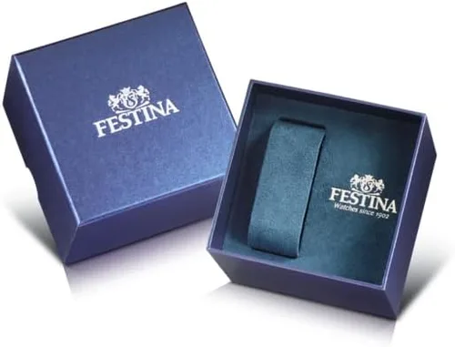 Miniatura 3 de Reloj Festina F203612 para hombre cronógrafo cuarzo fecha AMPM acero y azul correa de acero inoxidable plateado Cronógrafo