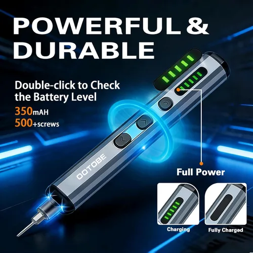 Miniatura 2 de Mini juego de destornilladores eléctricos, kit de destornilladores de precisión inalámbricos 68 en 1, 3.7 V recargable con 5 torque ajustables y 4
