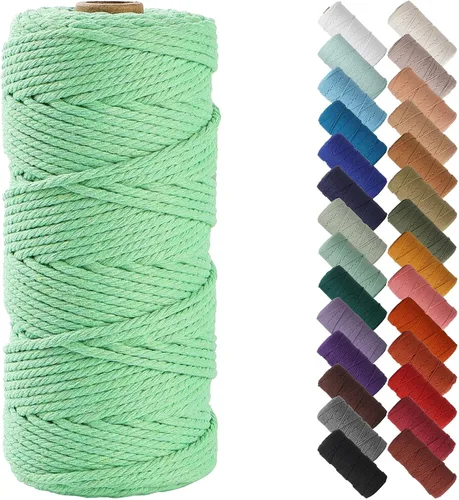 Miniatura 95 de NOANTA - Cuerda de macramé color beige natural, 1/8 pulgadas (3 mm) x 109 yardas (100 metros), cuerda de algodón colorido para colgar en la pared