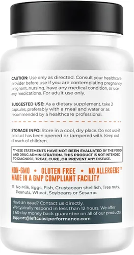 Miniatura 8 de Left Coast Performance Suplemento NMN de 500 mg para apoyo NAD+ – Mononucleótido de nicotinamida para un envejecimiento saludable, energía celular