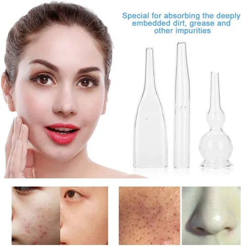 Miniatura 5 de Nikou Tubo de vidrio al vacío - Kit de 3 tubos de vidrio para eliminación de limpiador facial, accesorios de máquina de belleza, juego