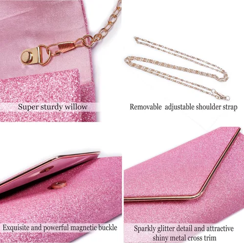 Miniatura 16 de Bolso de noche para mujer, bolso de fiesta brillante para mujer, bolso de fiesta de boda