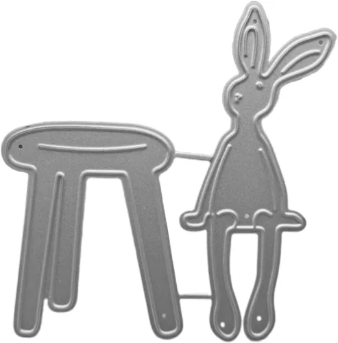 zzirvepaiv - Lindo troquel de corte de metal de conejo de Pascua para manualidades, manualidades, álbum de fotos, decoración de conejito troquelado