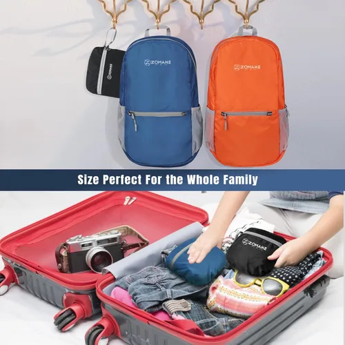 Miniatura 5 de ZOMAKE Mochila ultra ligera y compactable Mochila de senderismo resistente al agua, Mochila pequeña Mochila de camping al aire libre plegable y Azul