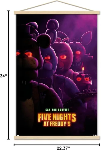 Miniatura 7 de Trends International Five Nights at Freddy's Movie - Póster de pared de una hoja, 22.37 x 34.00 pulgadas, paquete de impresión y colgador de madera