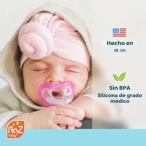 Miniatura 4 de RaZbaby JollyPop - Chupete con chupete desmontable para bebé, RaZbuddy para todas las edades, 100% silicona de grado médico fabricado en Estados