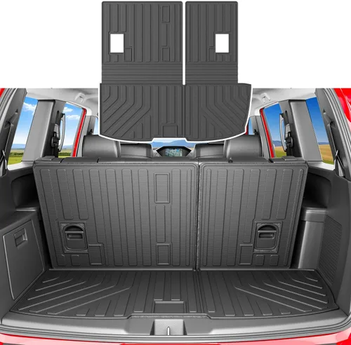 Miniatura 18 de xipoqix Alfombrilla de maletero con respaldo Compatible con forros de carga Jeep Cherokee 2019-2023 de TPE, protector de asiento trasero de repuesto