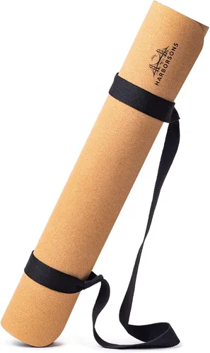 Miniatura 3 de Tapete de yoga de corcho de lujo, tapete de yoga caliente de 0.197 in con correa de transporte, esterilla de yoga Bikram, las mejores esterillas