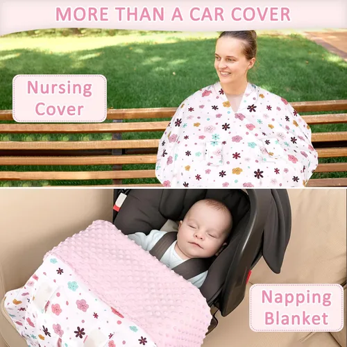 Miniatura 5 de Pea Pod Funda de asiento de automóvil para bebé, funda de asiento de automóvil infantil con diseño de apertura de Peekaboo cubierta de toldo