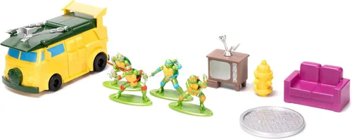 Miniatura 3 de Jada 34679 - Juego de diorama de tortuga ninja con figuras y vagón de fiesta Nano Scene Series