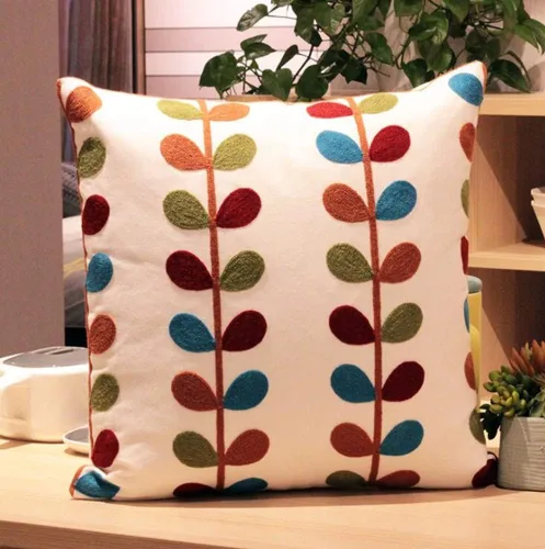 Miniatura 6 de Judy Dre am Funda de cojín 100% algodón, cuadrada, bohemia, bordada, para sofá, cama, sala de estar, funda de almohada bohemia bordada de 18 x 18