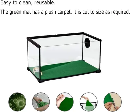 Miniatura 2 de Tfwadmx Alfombra de reptil, paquete de 2 alfombrillas de dragón barbudo, terrario, sustrato, ropa de cama para serpiente, tortuga, lagarto, geckos