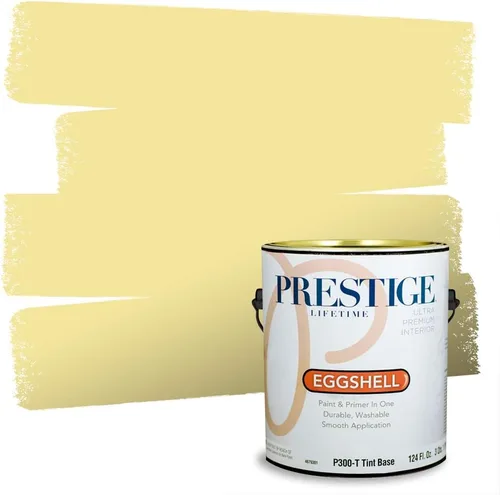Miniatura 218 de PRESTIGE Pinturas Pintura Exterior e Imprimación En Uno, 1 Galón, Satinado, Pareja Comparable de Benjamin Moore* Amarillo* 320BM-PCM
