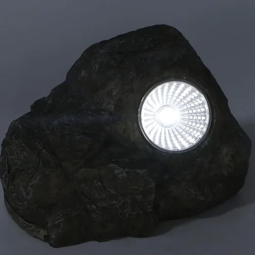 Miniatura 5 de Oculta una llave exterior impermeable falsa para llaves de roca, adorno de roca falsa de resina con luz LED, caja de bloqueo de almacenamiento