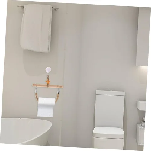 Miniatura 6 de Soporte para toallas de papel de cordel, soporte de pared para papel higiénico, decoración de madera, soporte para toallas de papel, cuerda náutica