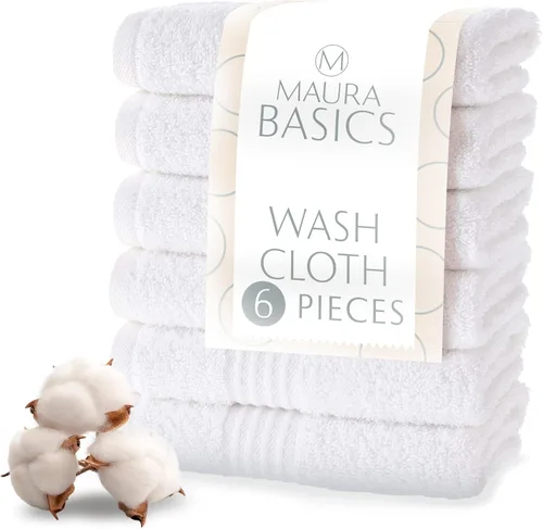 Miniatura 61 de MAURA Basics - Toallas de baño de 100 % algodón turco con bucles de gancho. Juego de toallas de felpa absorbentes de lujo extra grandes para baño