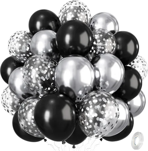Miniatura 9 de Globos de látex de confeti azul turquesa, azul claro, menta, verde, plateado y blanco, juego de globos de látex de confeti, azul aguamarina, blanco