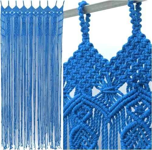 Miniatura 9 de Cortinas de Macramé para Puertas, Colgante de Pared de Macramé, Cortina de Puerta con Cuentas, Telón de Fondo Boho, Cuentas Colgantes para Puertas