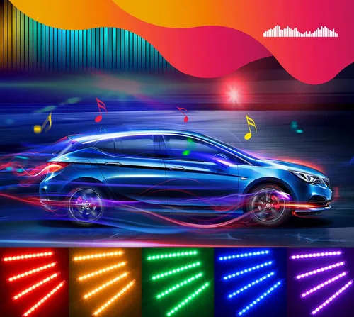 Miniatura 9 de Govee - Luces para interior de auto, tira de luz Led para auto, diseño de dos líneas, impermeables, 4 unidades de 48 ledes, controlador